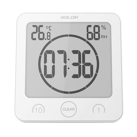 BALDR Baldr CL0007WH1 Timer Shower Clock; White CL0007WH1